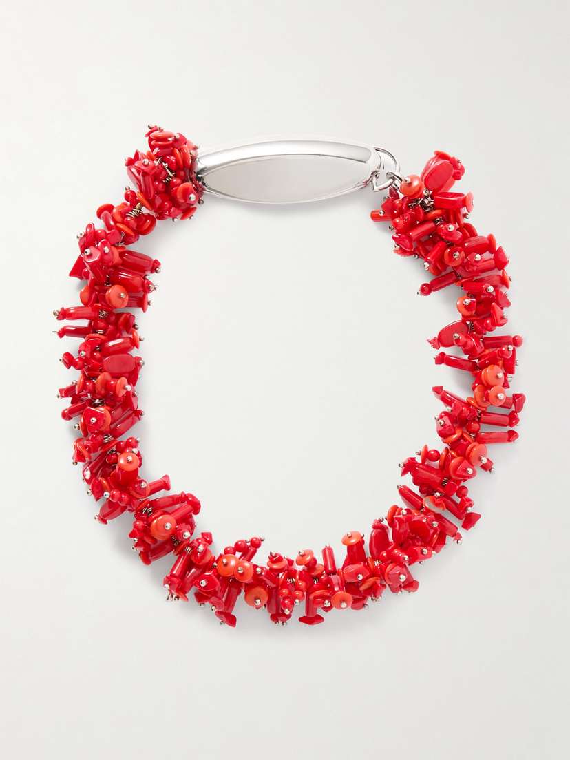 Dries Van Noten Silver-tone Beaded Necklace