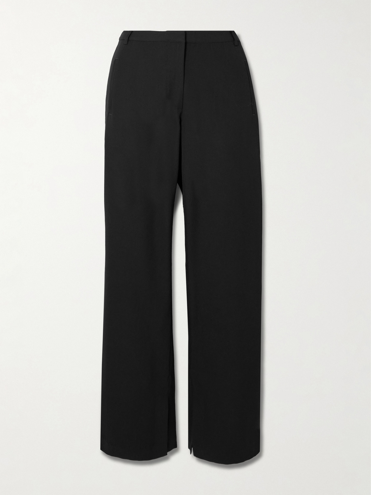 St Agni 90s Split Crepe Flared Pants In Black
