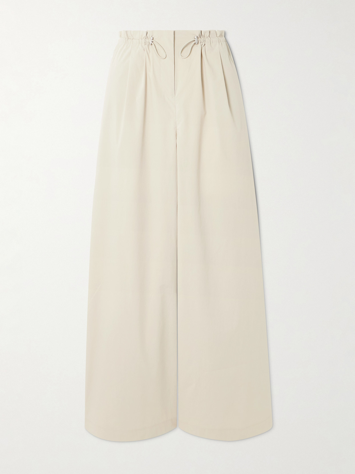 St Agni Gathered Cotton-blend Wide-leg Trousers