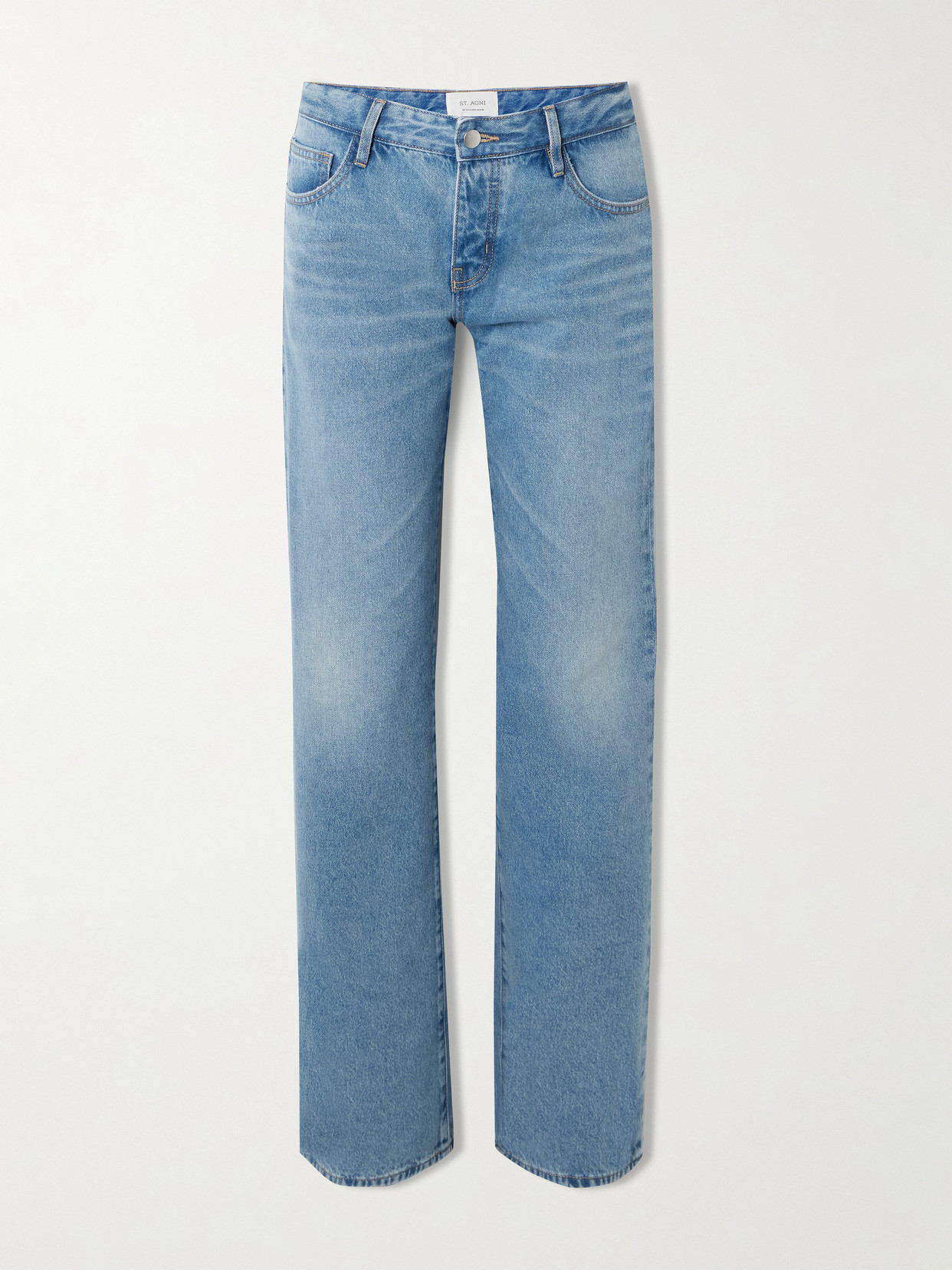 St Agni 90s Low-rise Straight-leg Organic Jeans In Blue