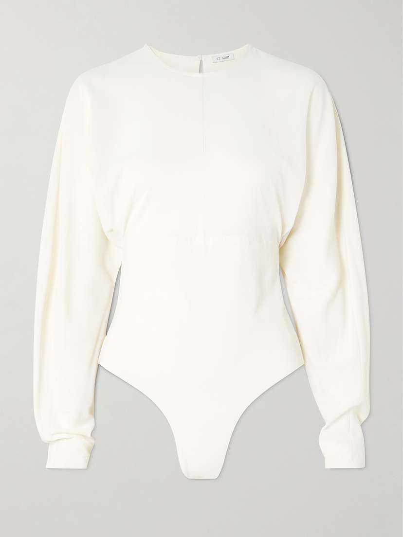 St. Agni Gathered Stretch-crepe Bodysuit
