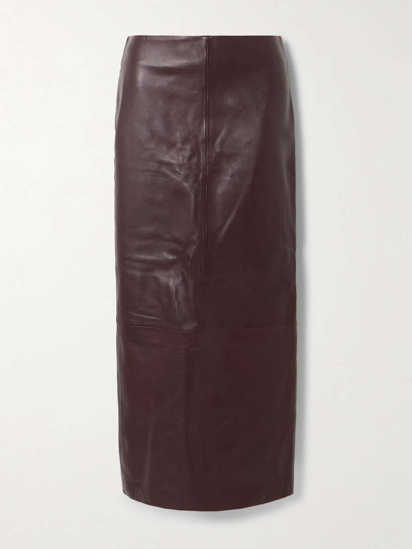 St. Agni Paneled Leather Maxi Skirt