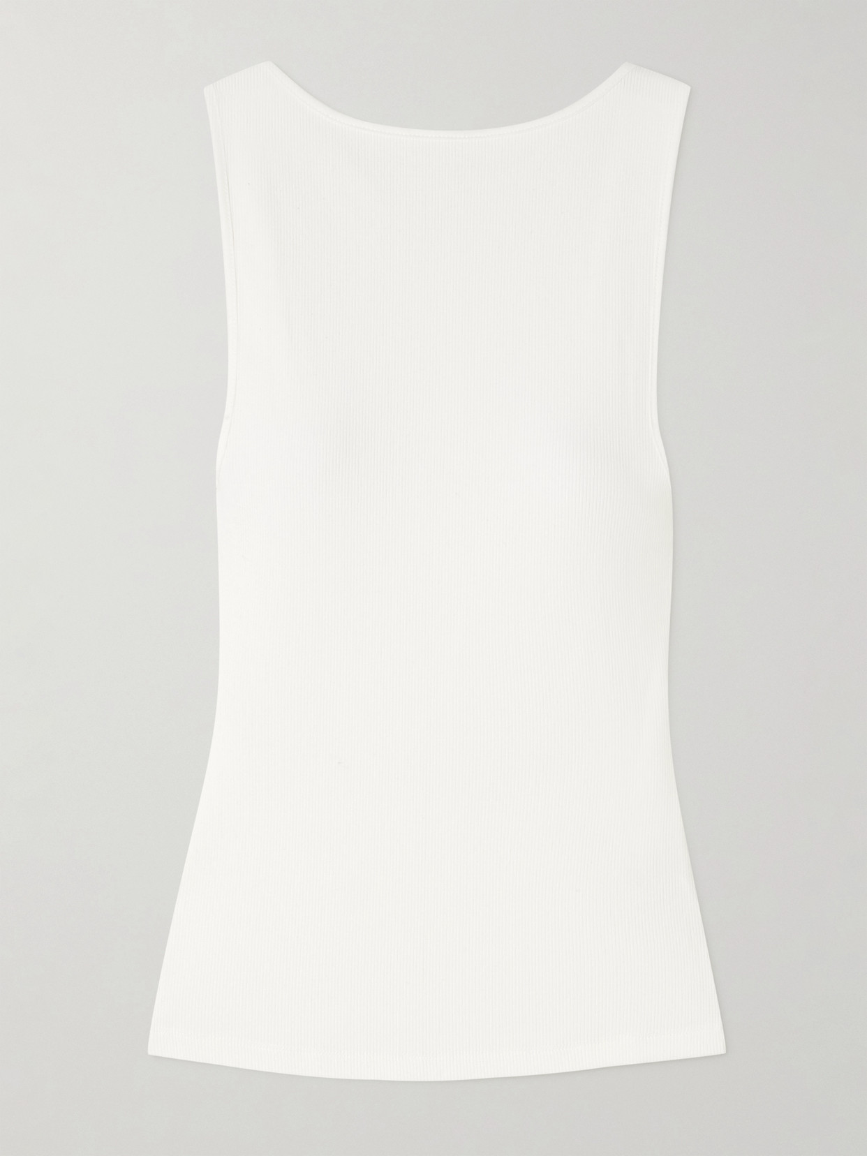 St Agni Open-back Ribbed Stretch Organic Cotton-jersey Tank In White