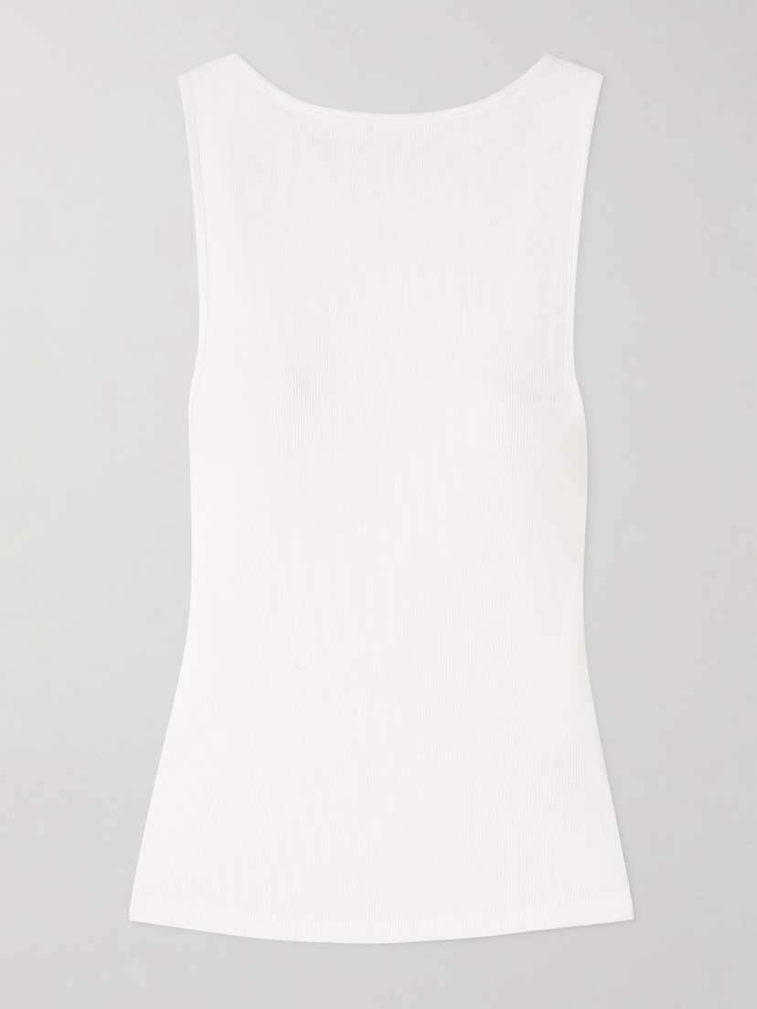 St. Agni Open-back Ribbed Stretch Organic Cotton-jersey Tank