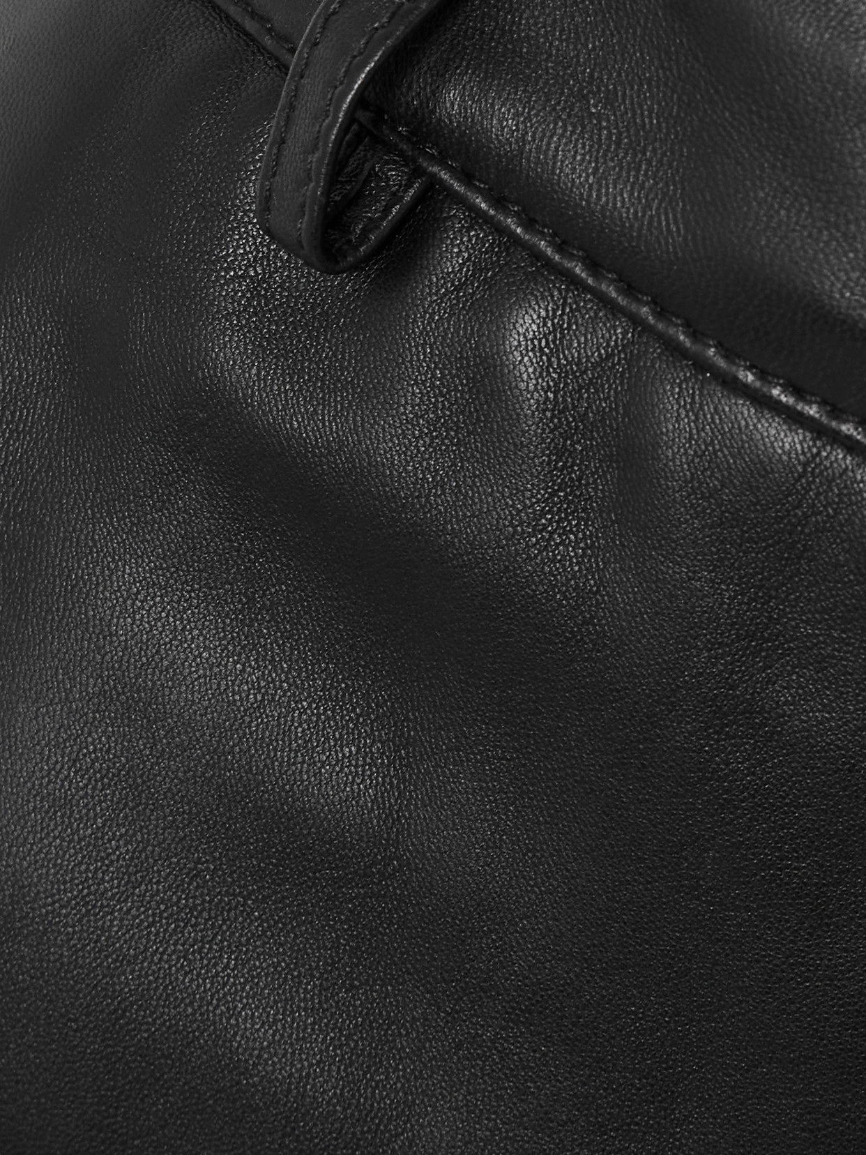 St Agni Leather Tapered Pants In Black