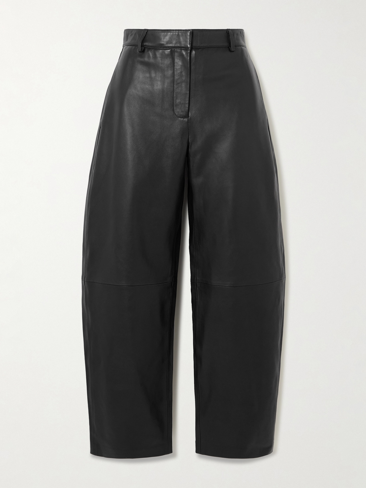 St Agni Leather Tapered Pants In Black