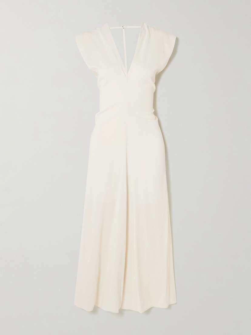 St. Agni Draped Crepe Maxi Dress