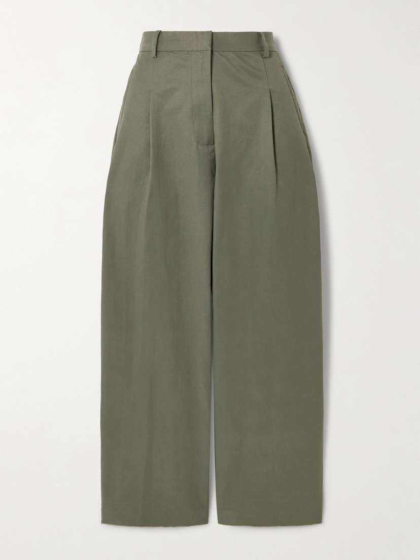 St. Agni Pleated Cotton-blend Tapered Pants