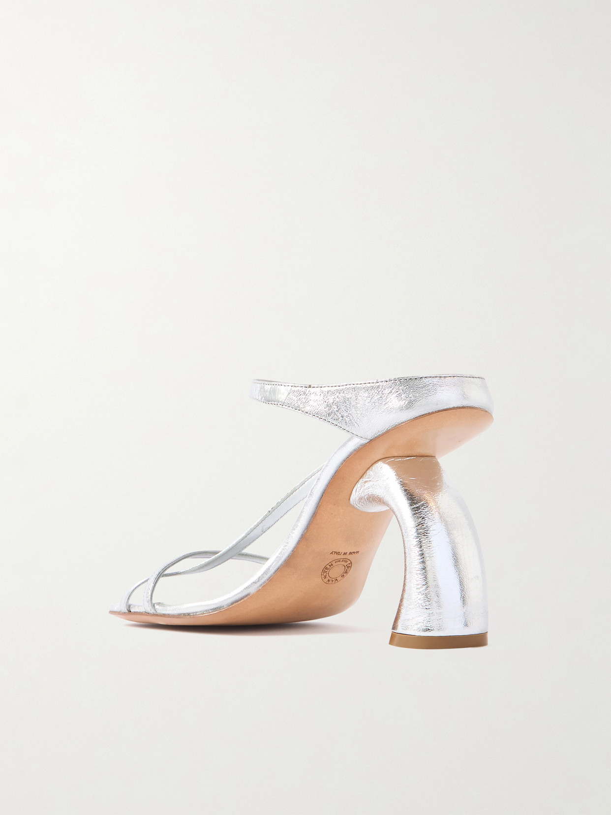 Shop Dries Van Noten Metallic Leather Mules In Silver