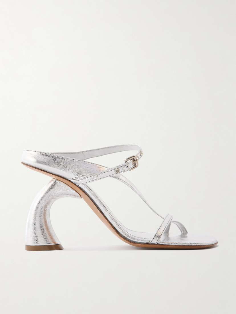 Dries Van Noten Metallic Leather Mules