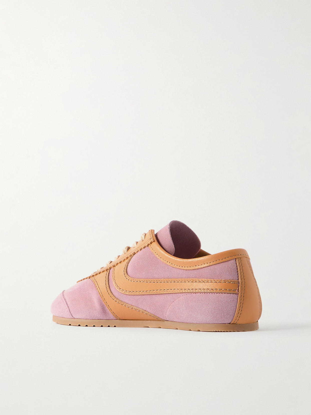 DRIES VAN NOTEN LEATHER-TRIMMED SUEDE SNEAKERS