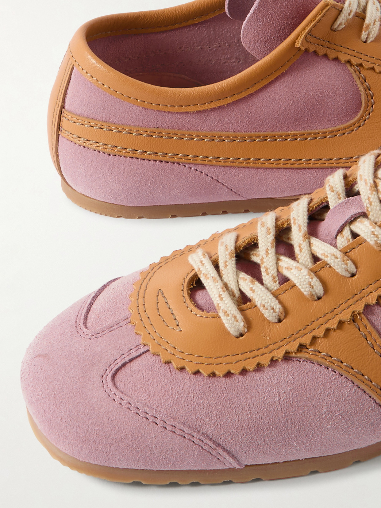 DRIES VAN NOTEN LEATHER-TRIMMED SUEDE SNEAKERS