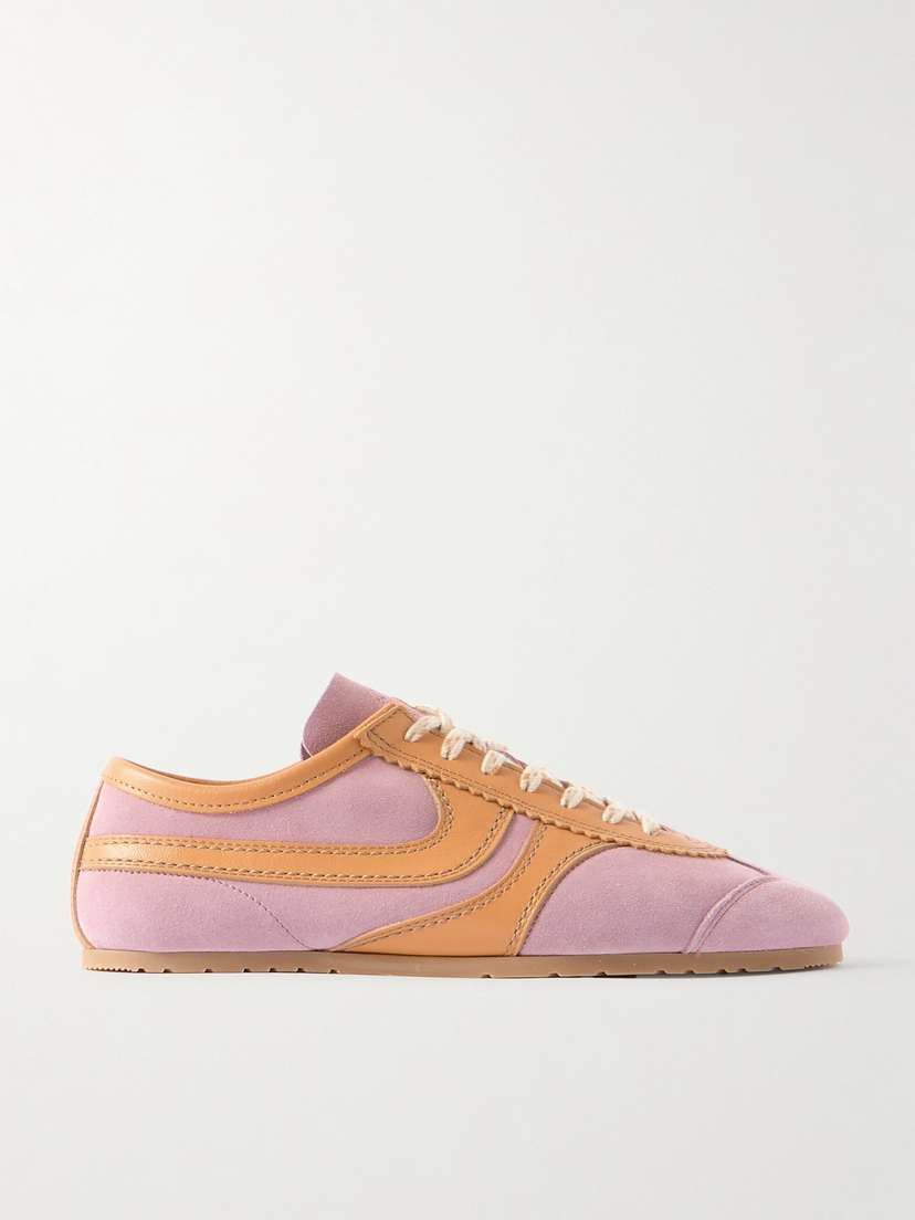 Dries Van Noten Leather-trimmed Suede Sneakers