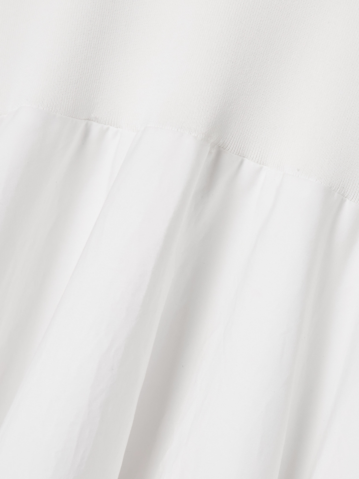 Brandon Maxwell The Judith Belted Stretch Knit-trimmed Cotton-poplin Midi Shirt Dress In White