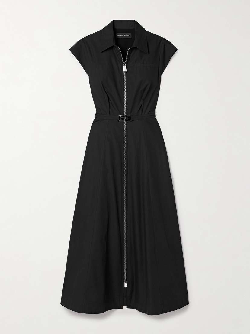 Brandon Maxwell The Jace Belted Cotton-poplin Midi Shirt Dress