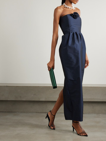 Bernadette Lena strapless appliquéd taffeta maxi dress