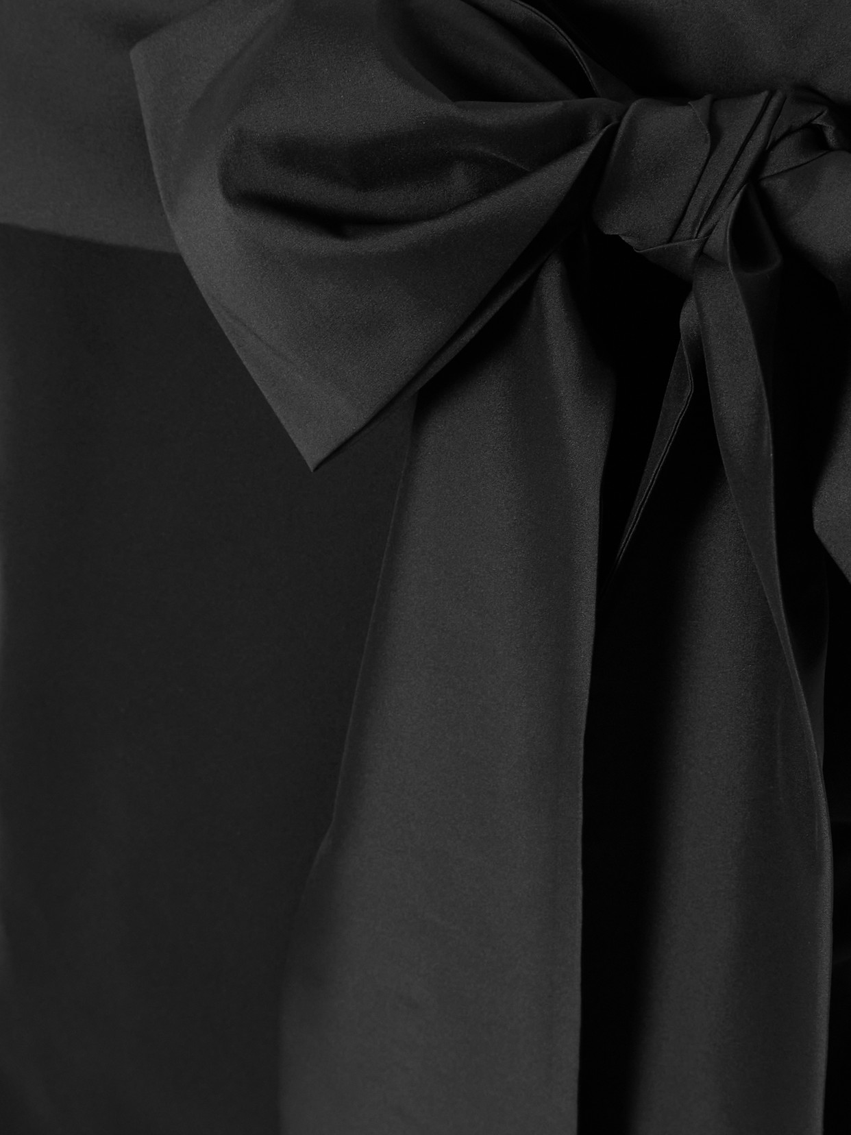 Bernadette Bart Bow-embellished Taffeta-trimmed Crepe De Chine Gown