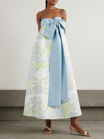 Bernadette Bailey bow-embellished floral-print taffeta gown