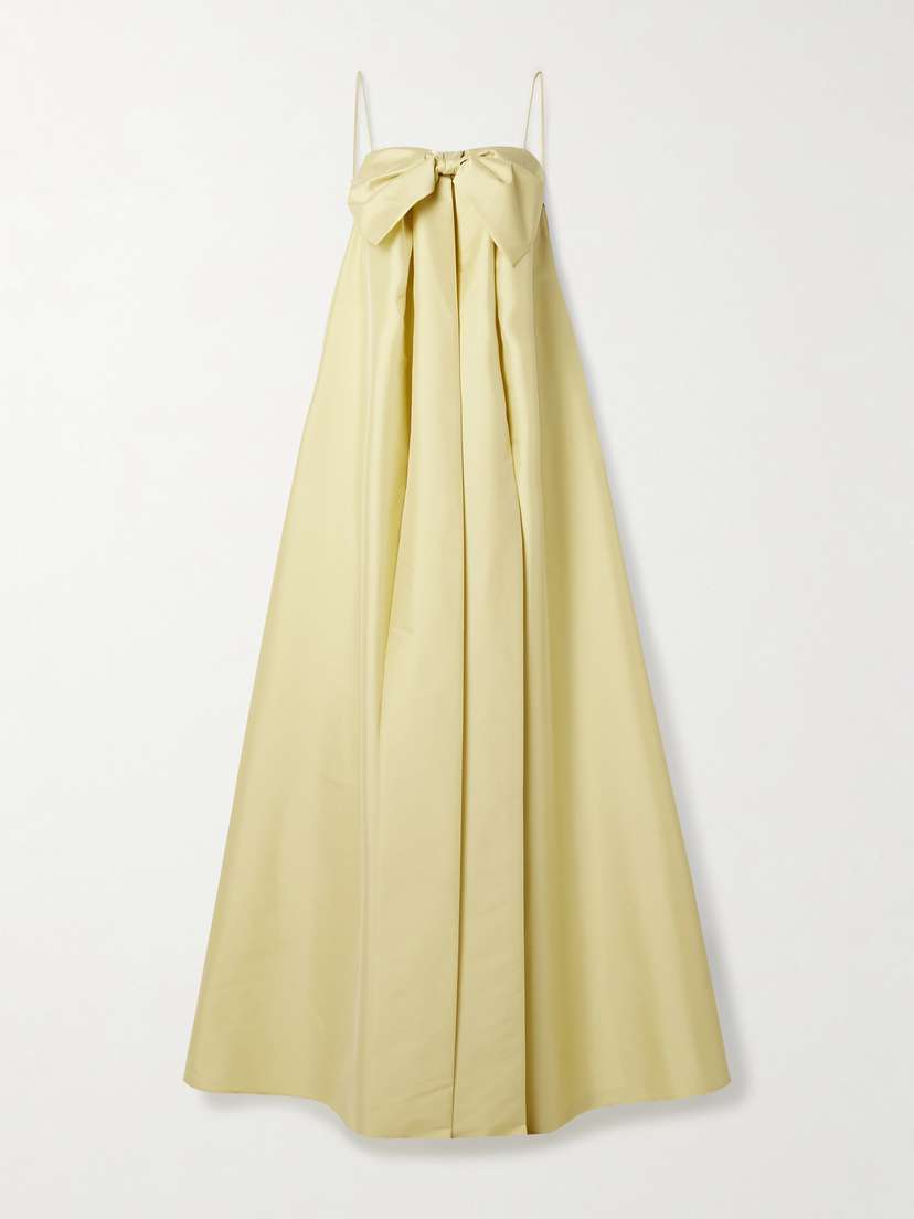 BERNADETTE Estelle Bow-embellished Taffeta Gown