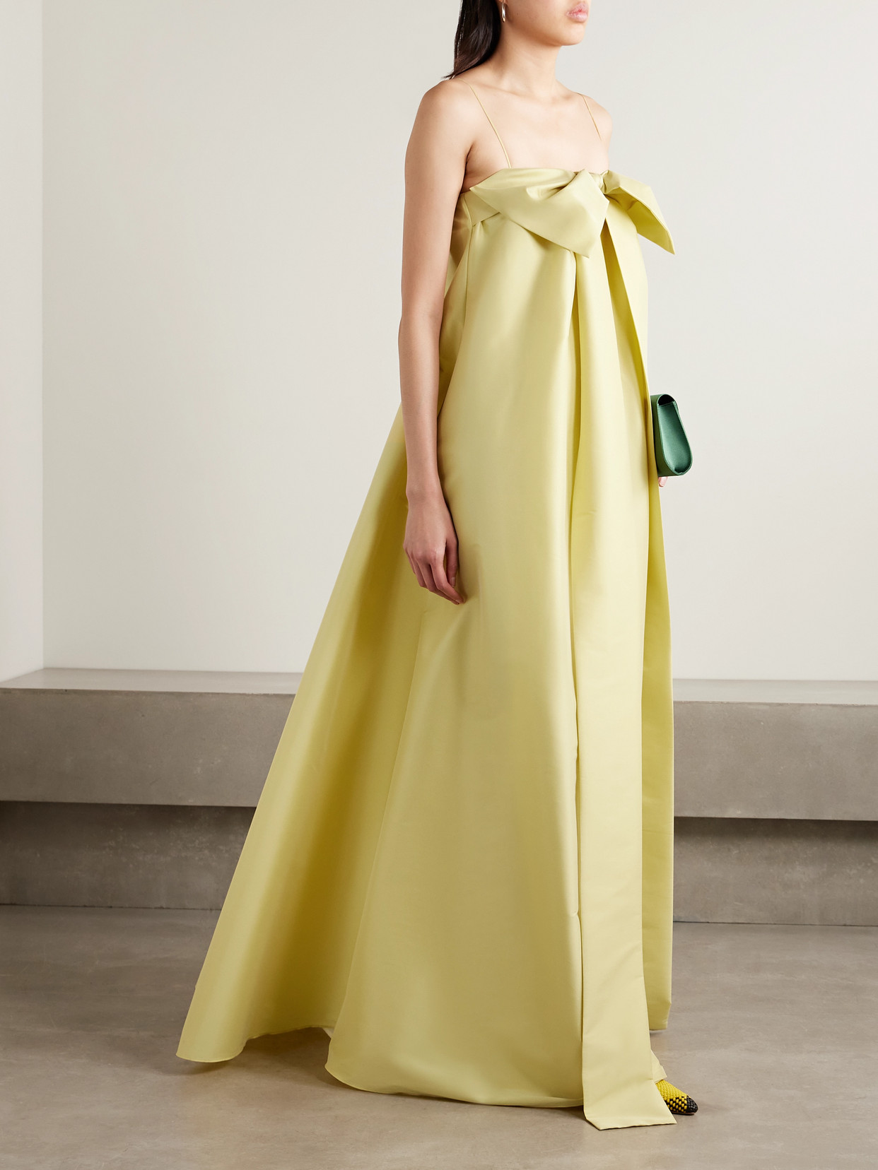 Bernadette Estelle Bow-embellished Taffeta Gown
