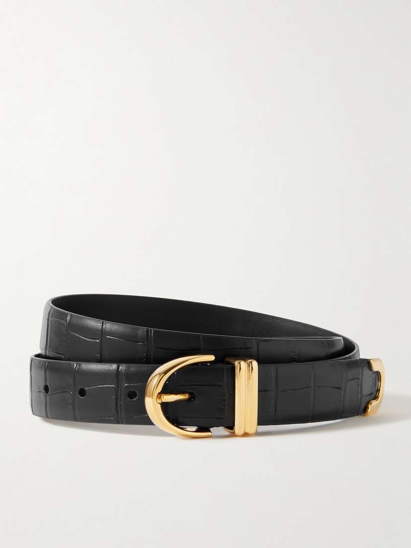 Khaite Bambi Croc-effect Leather Belt