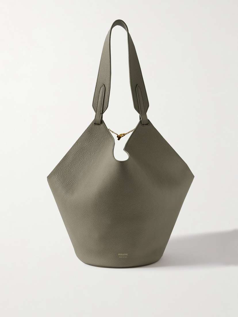 Khaite Lotus Small Textured-leather Tote