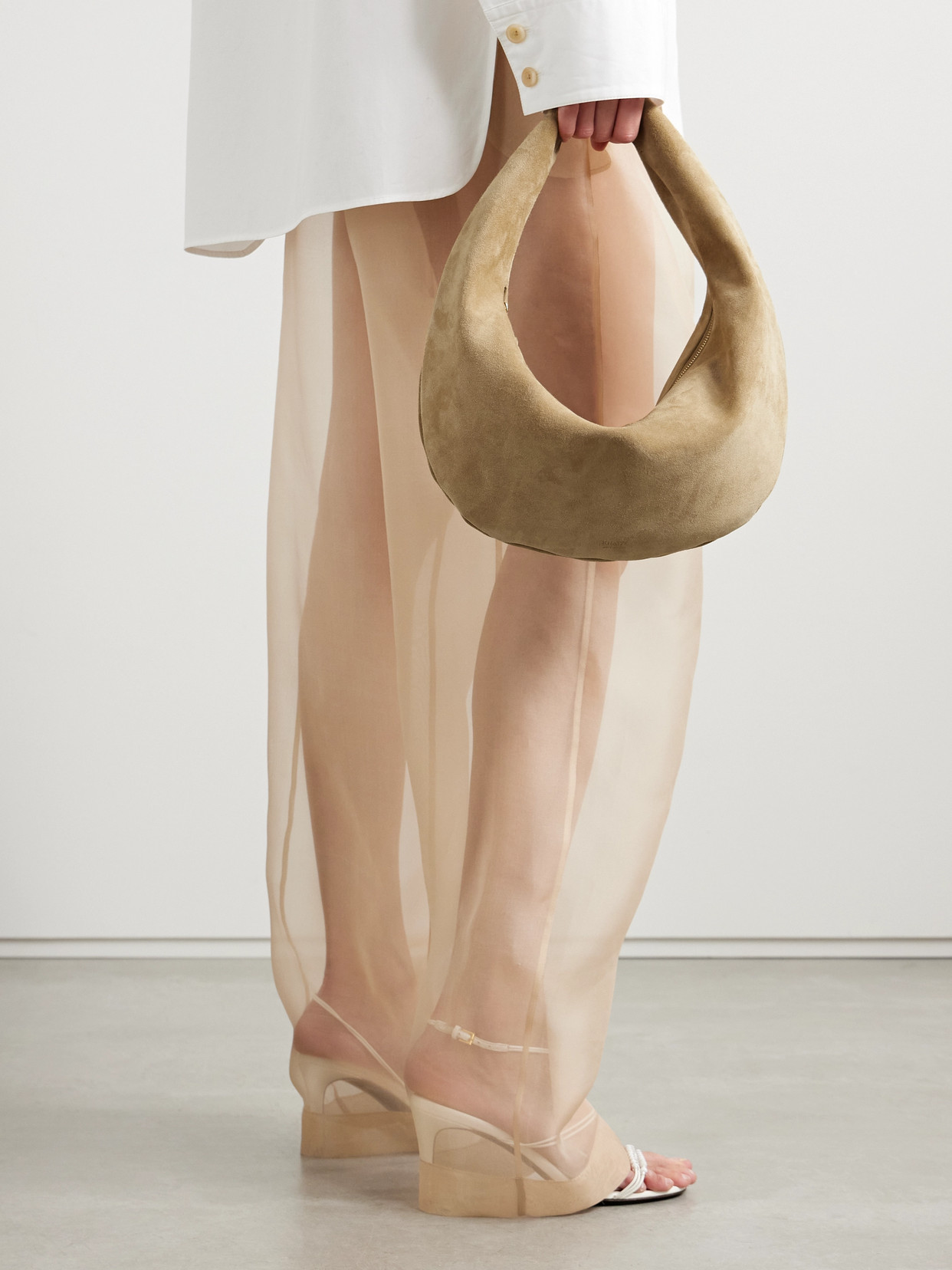 Khaite Olivia Medium Suede Tote In Neutrals