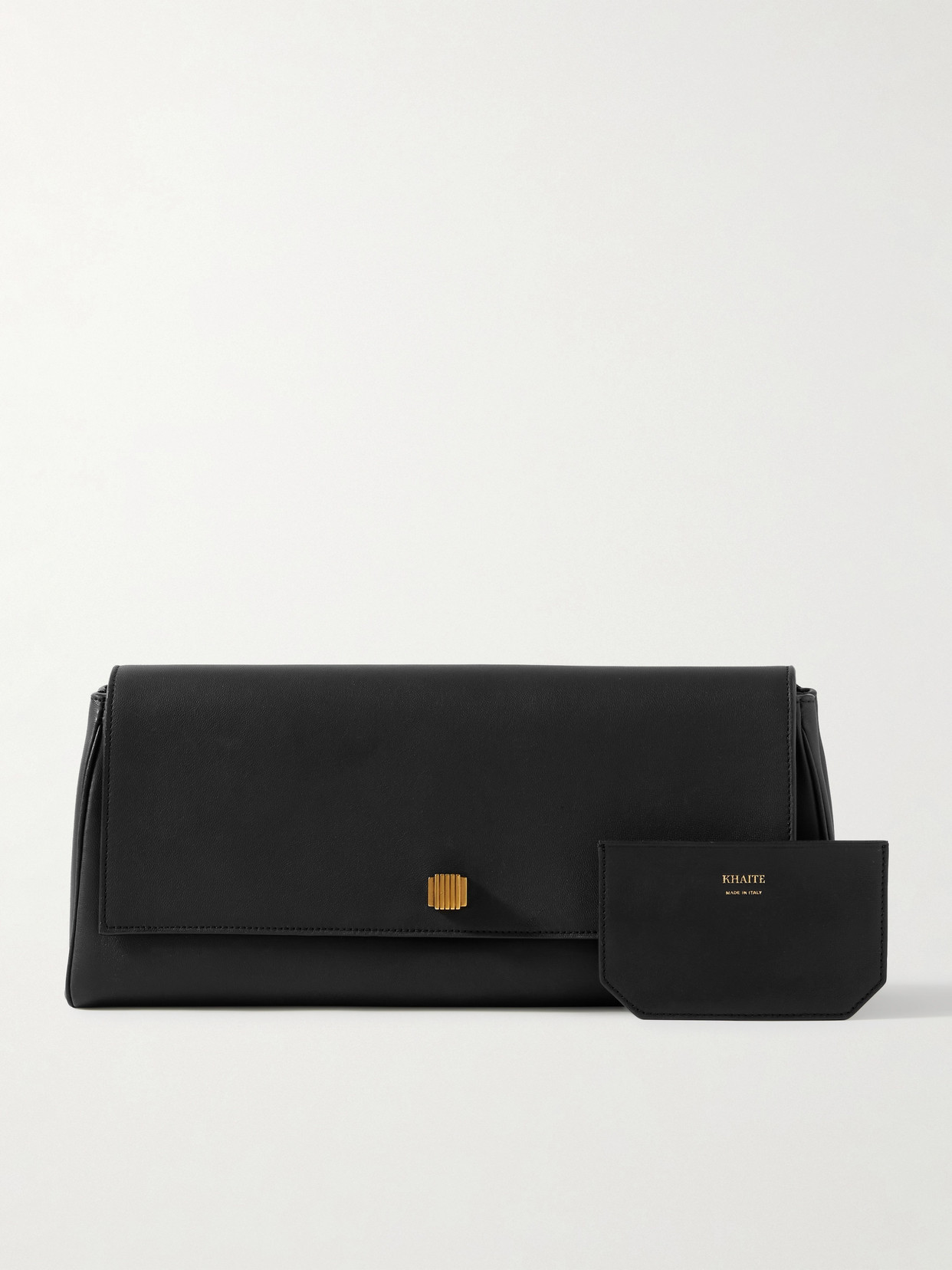 Khaite Audrey Leather Clutch In Black