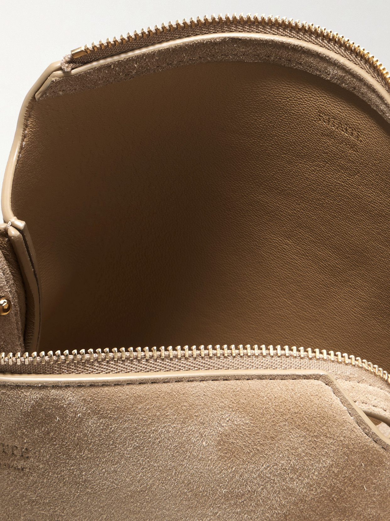 Khaite Lina Medium Suede Shoulder Bag In Neutrals