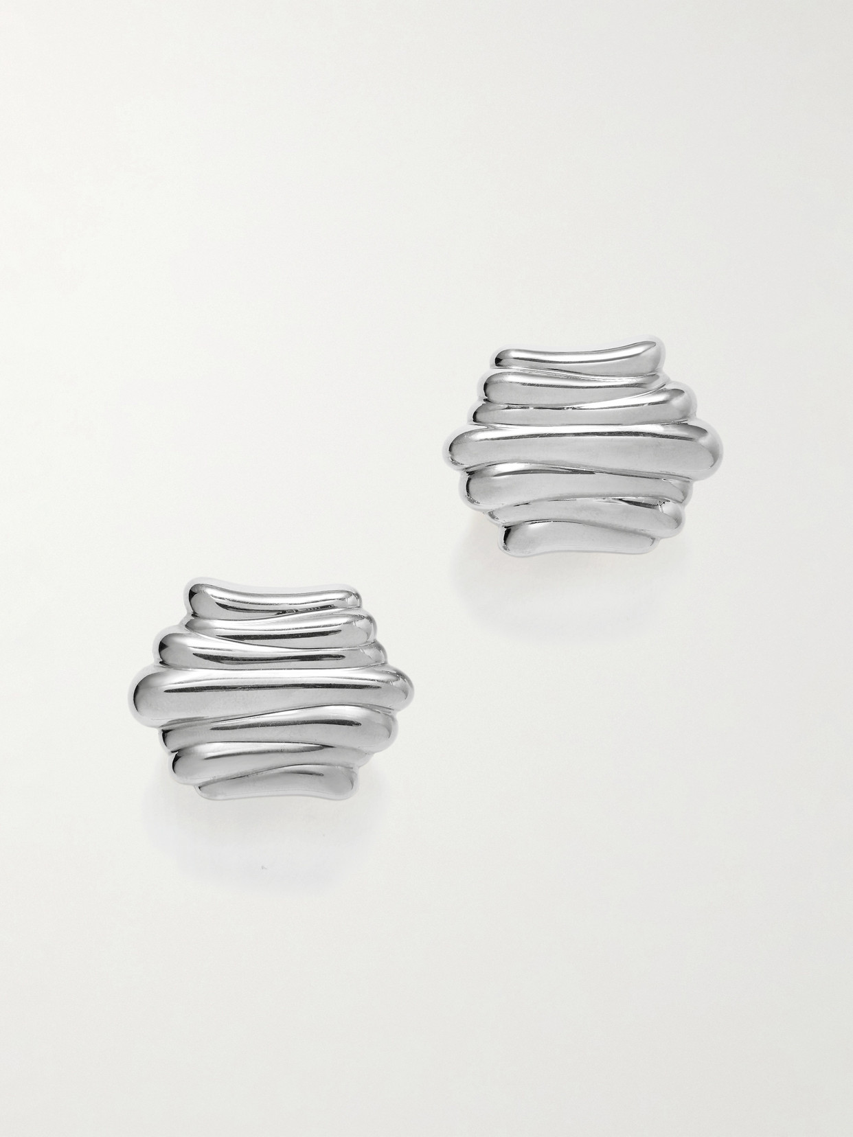 Khaite Crema Palladium Earrings In Silver