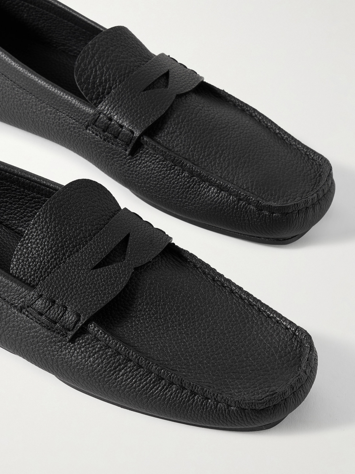 Khaite Billy Textured-leather Loafers In Black