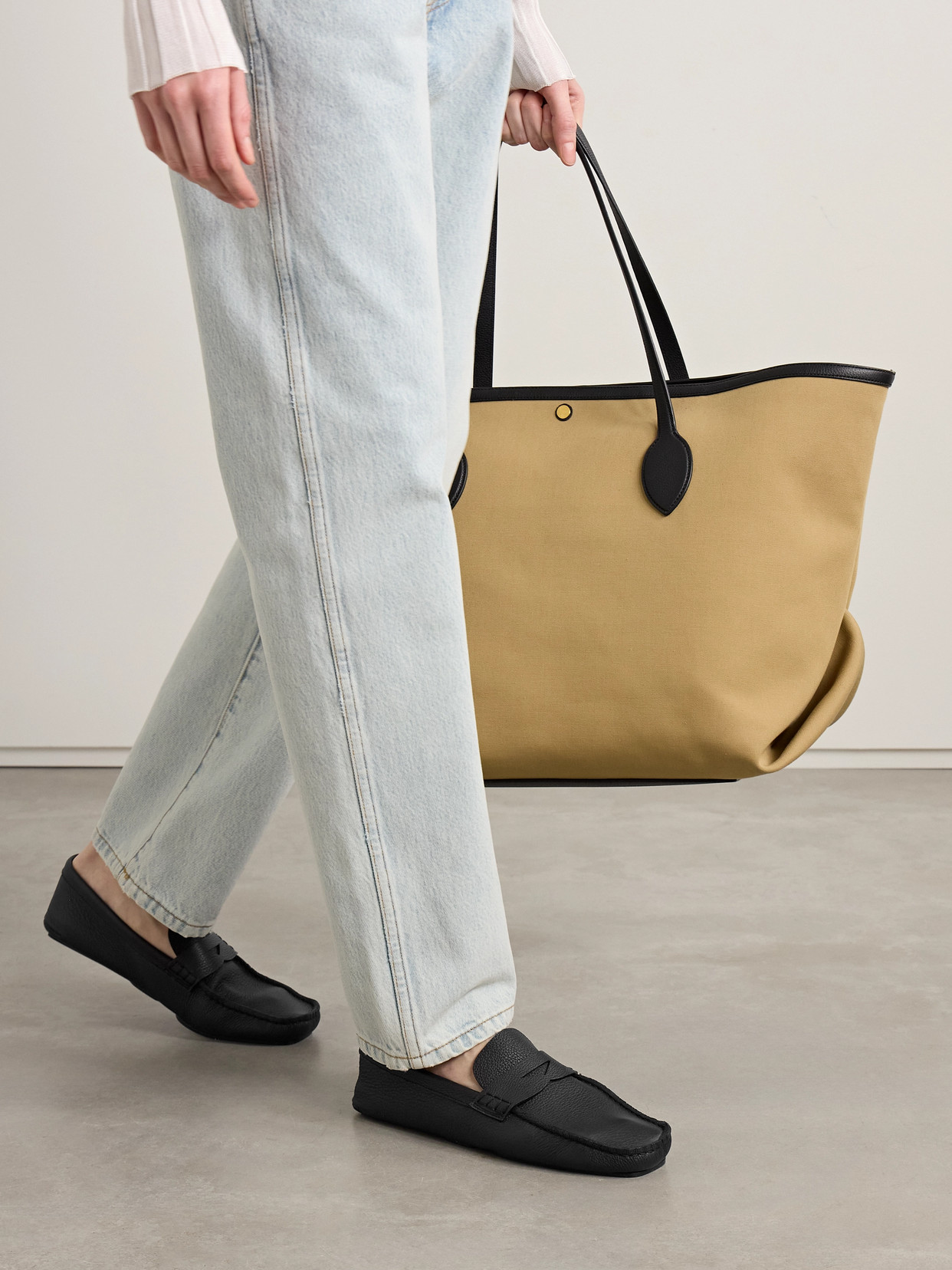 Khaite Billy Textured-leather Loafers In Black