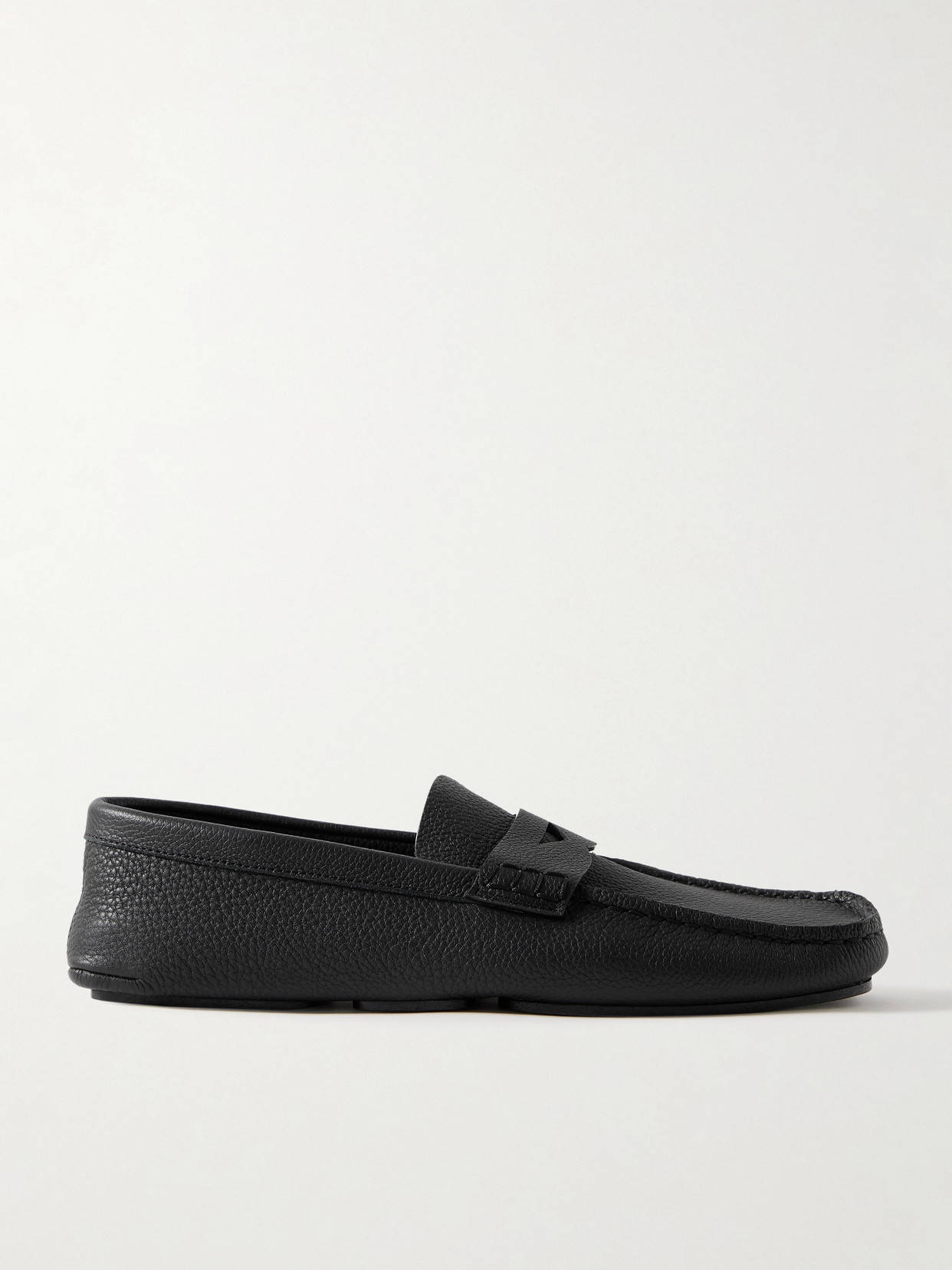 Khaite Billy Textured-leather Loafers In Black