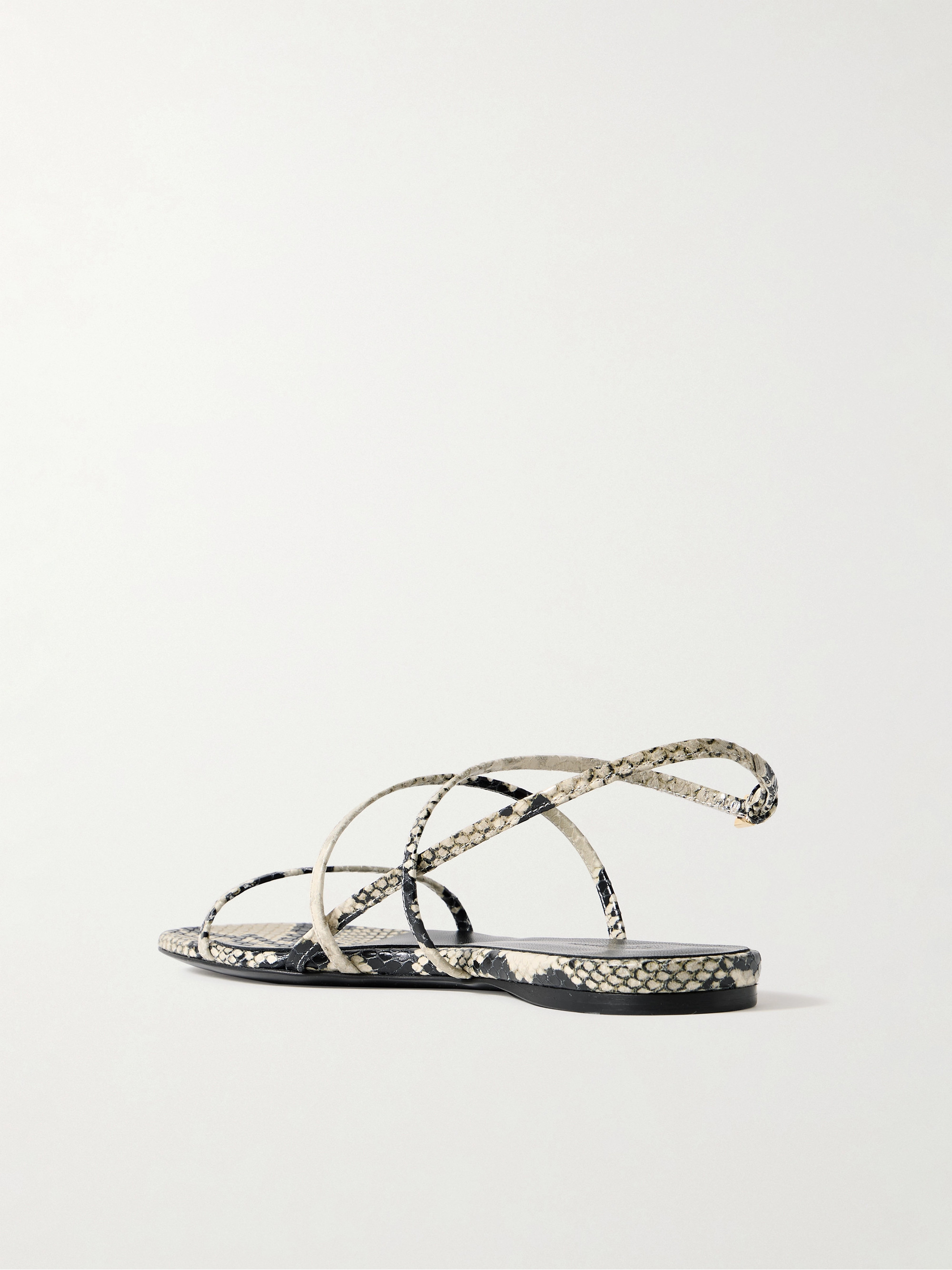KHAITE Loop snake-effect leather sandals