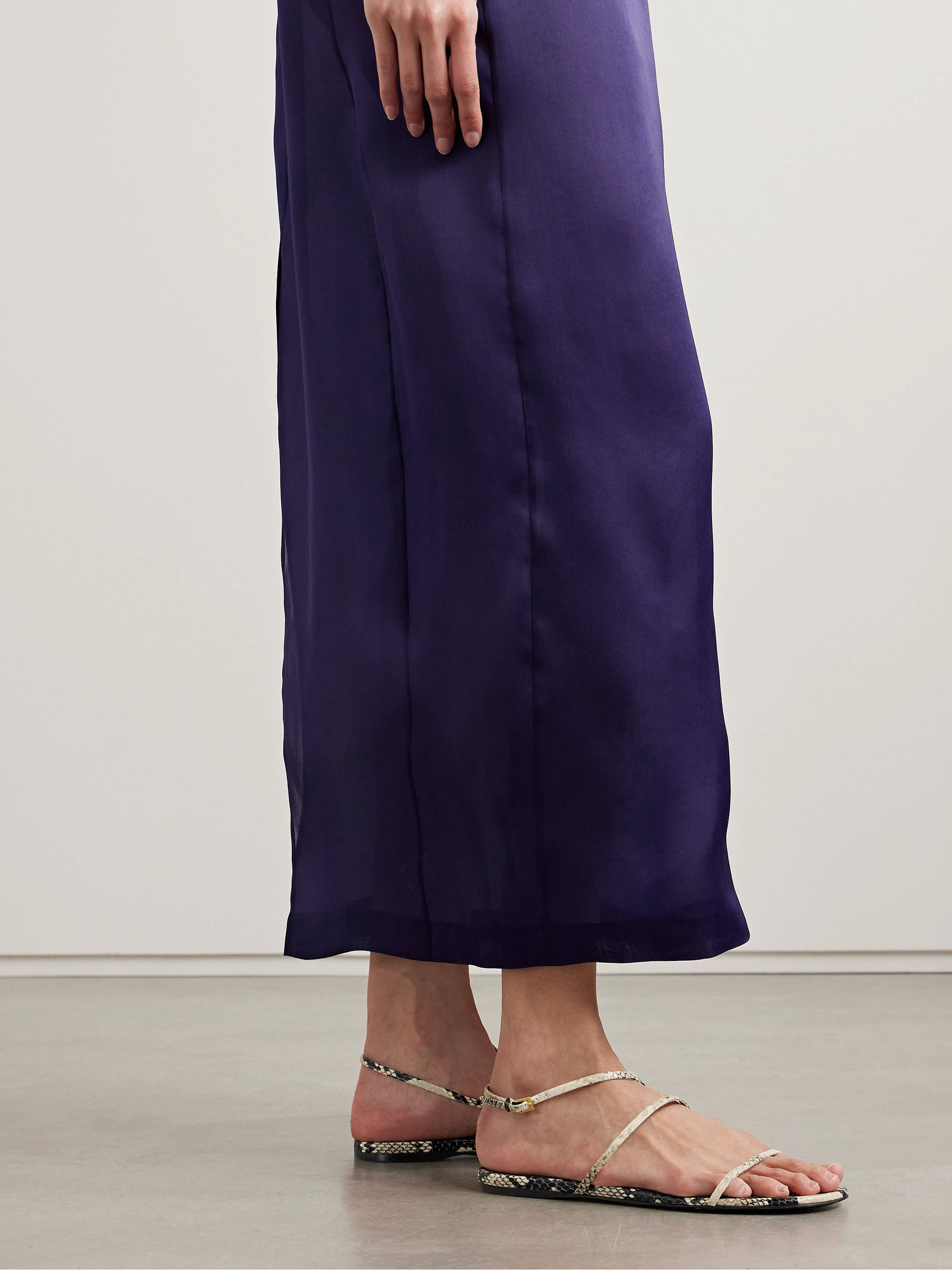 KHAITE Loop snake-effect leather sandals