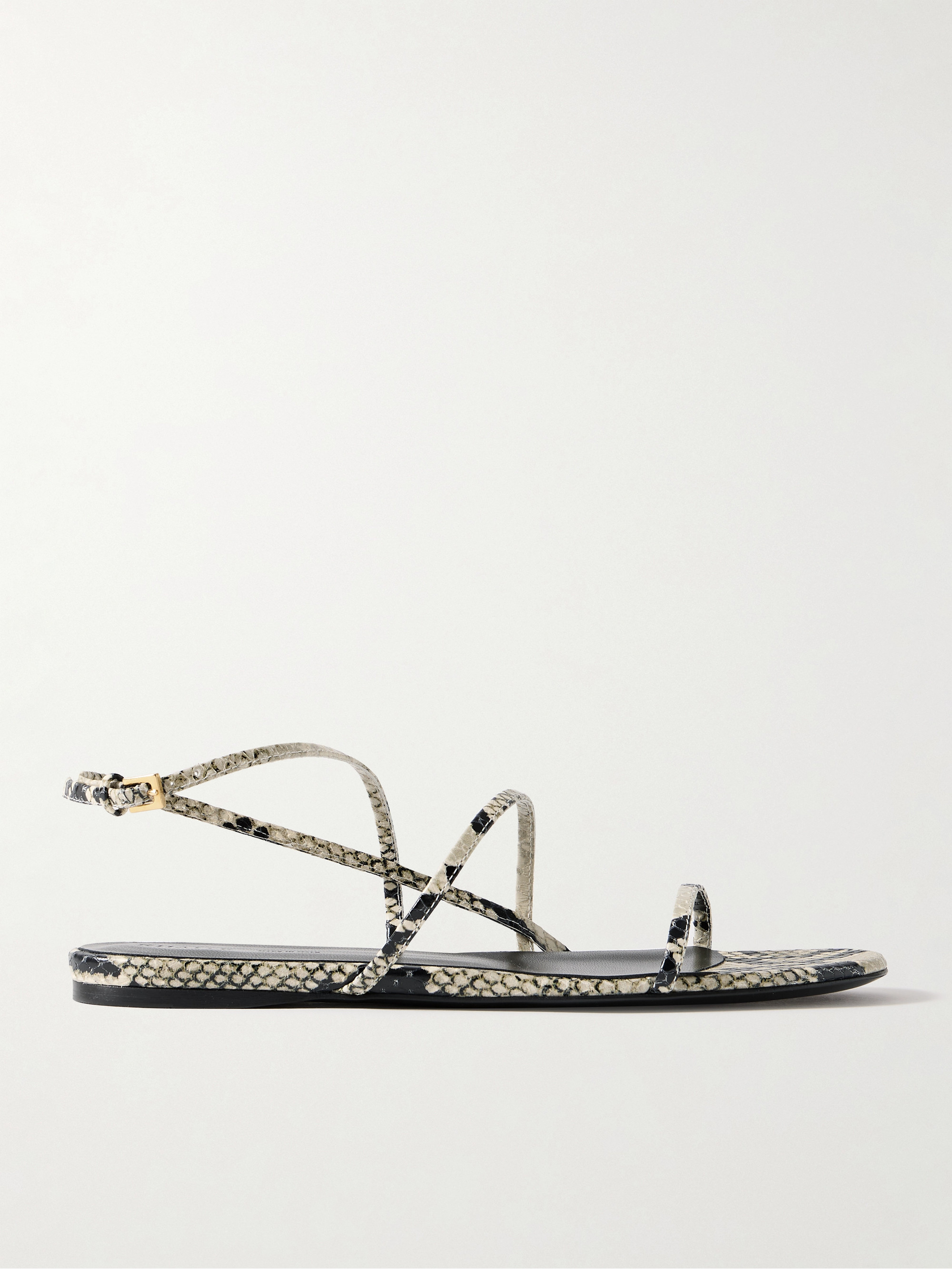 KHAITE Loop snake-effect leather sandals