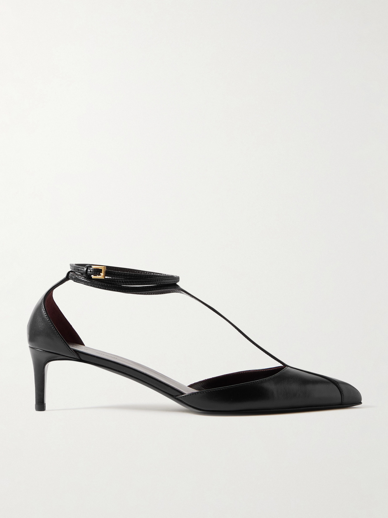 Khaite Pointed Toe Black Ankle Strap Sandals In Black