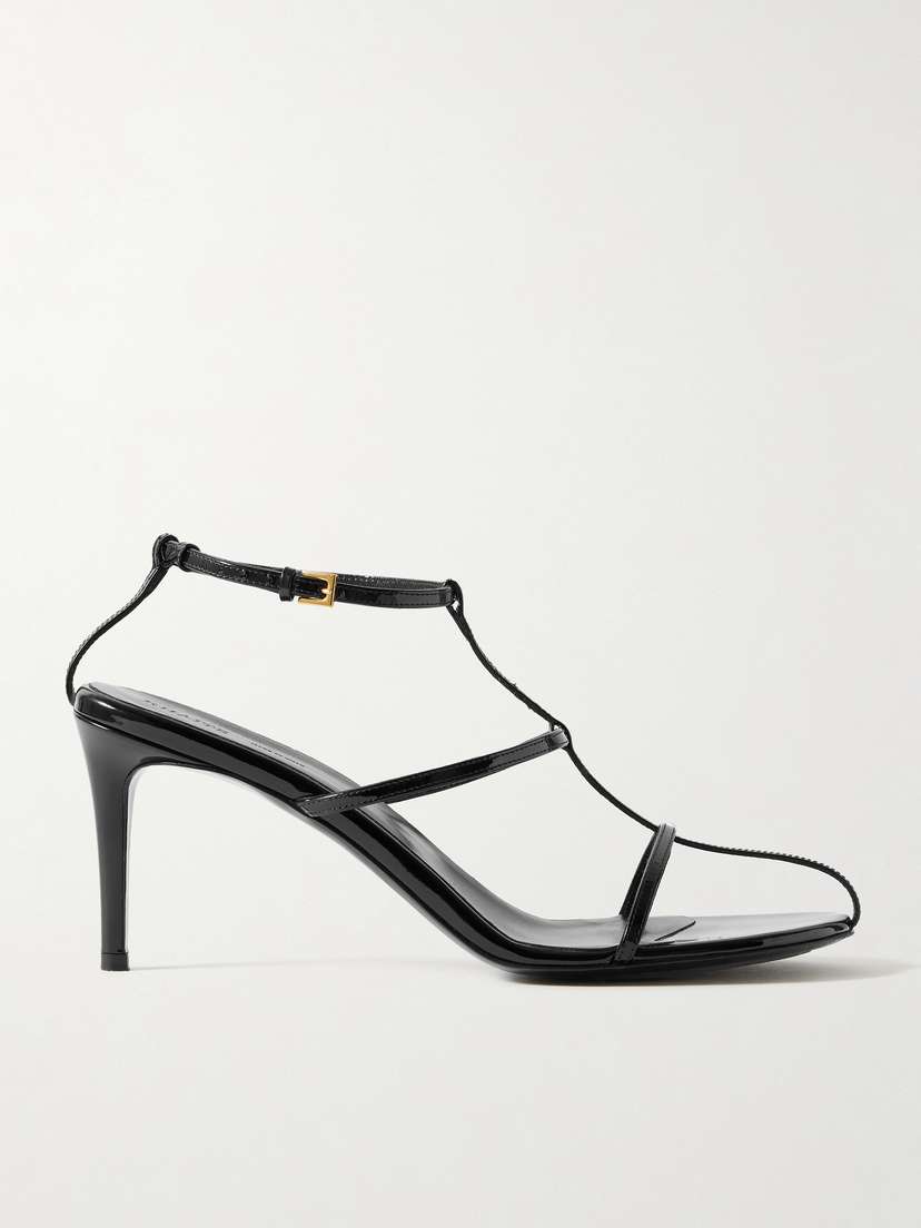 Khaite — Cage patent-leather sandals