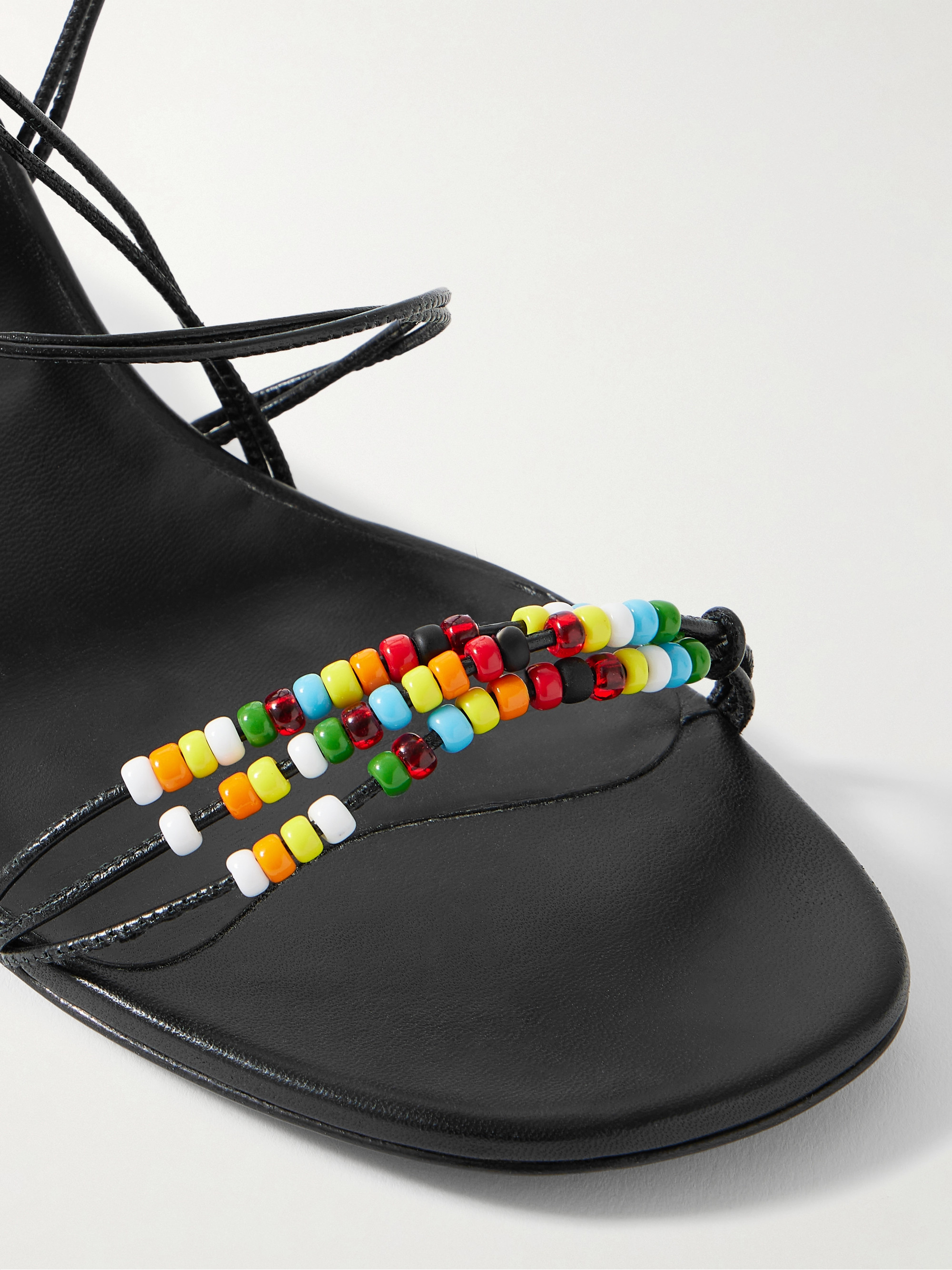 KHAITE Loop bead-embellished leather sandals thumbnail
