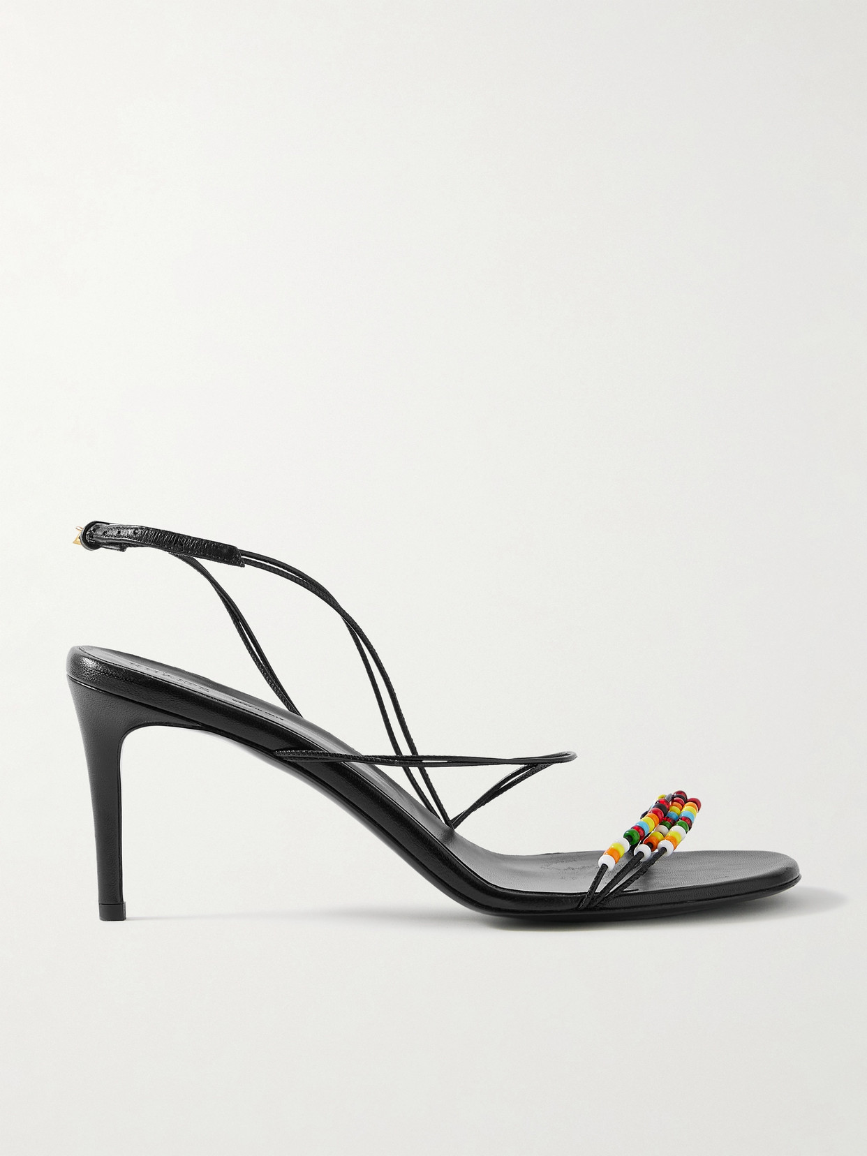 KHAITE - Loop Bead-embellished Leather Sandals - Black