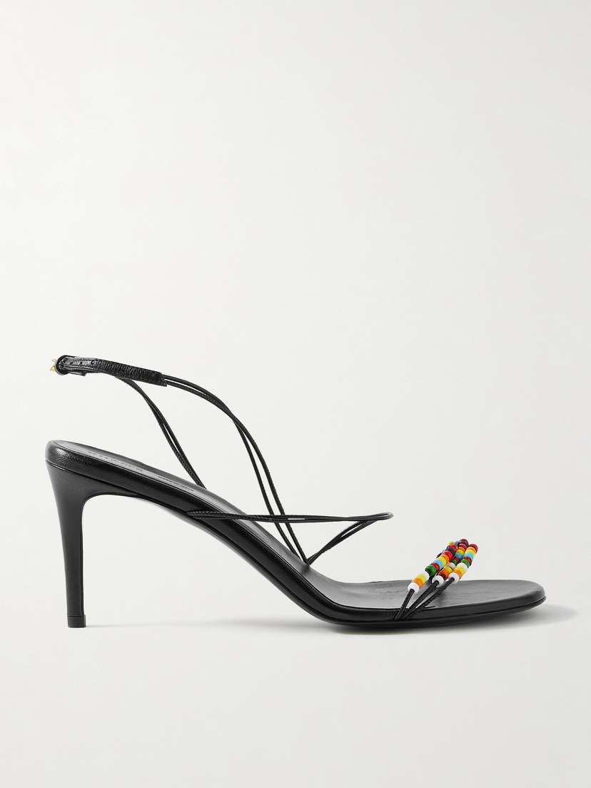 Khaite Loop Bead-embellished Leather Sandals