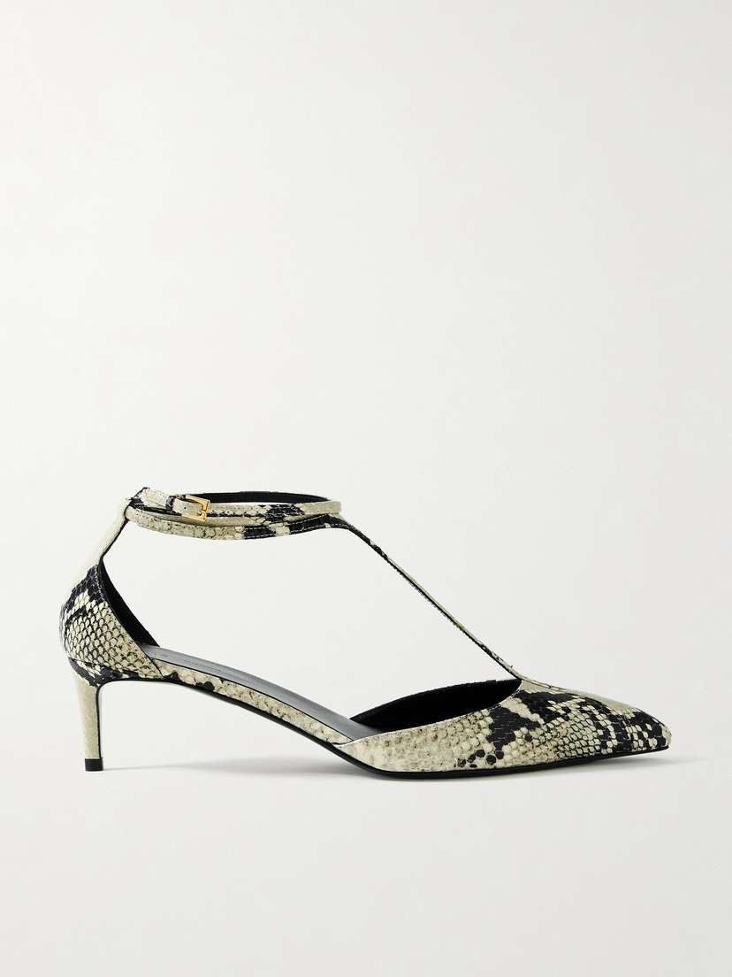 Khaite Mia Snake-effect Leather Pumps