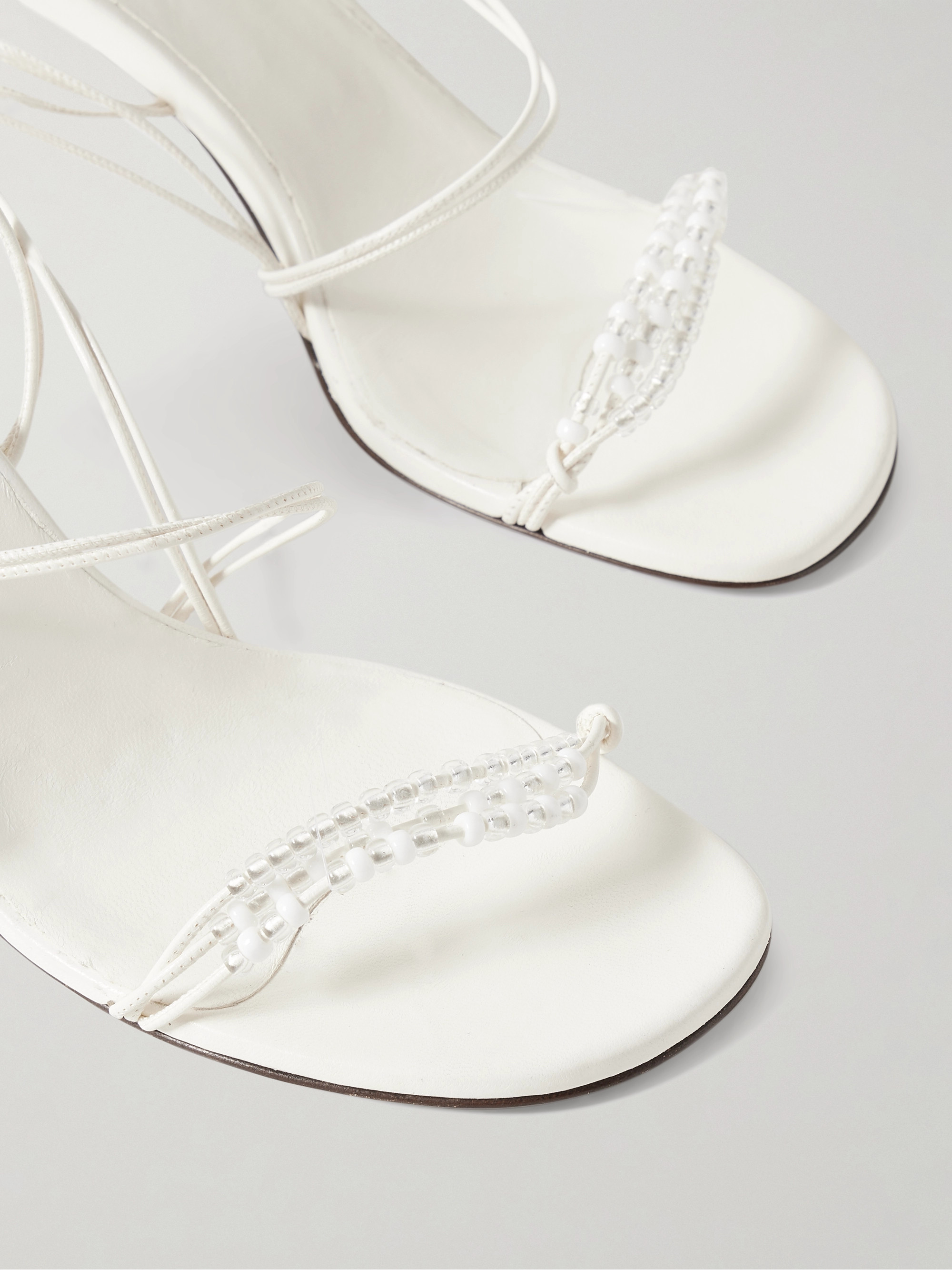 KHAITE Loop bead-embellished leather sandals