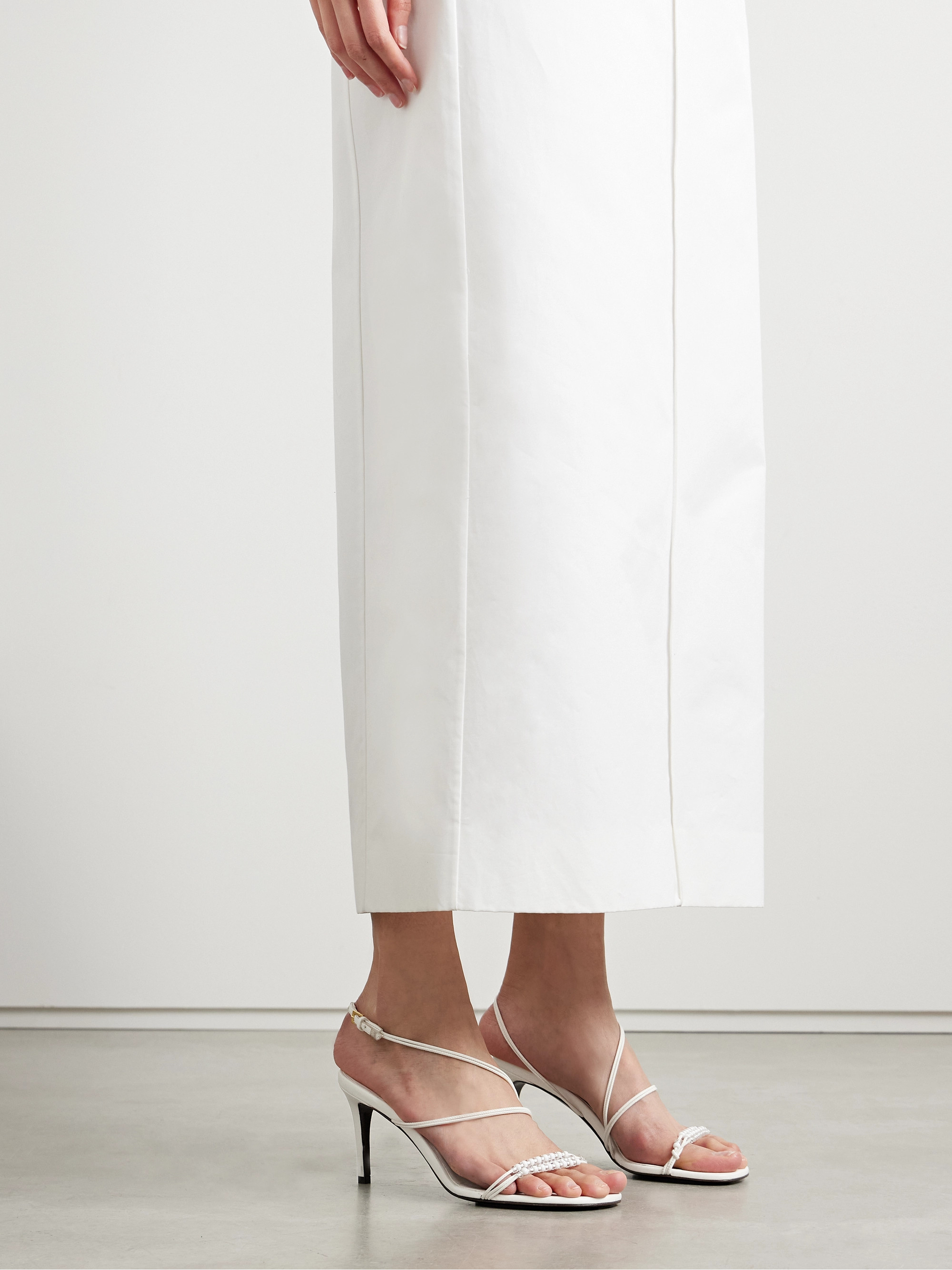 KHAITE Loop bead-embellished leather sandals
