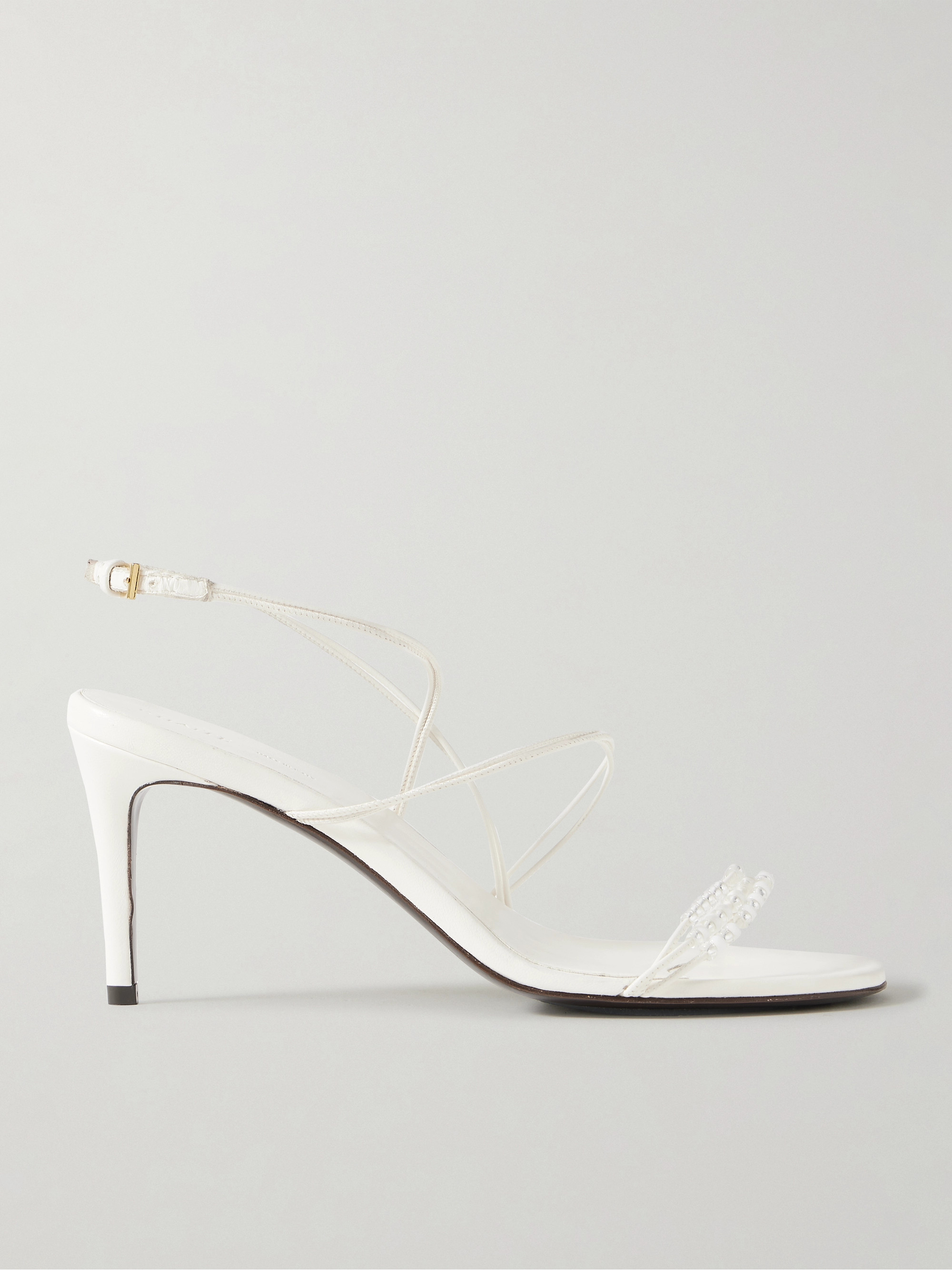 KHAITE Loop bead-embellished leather sandals