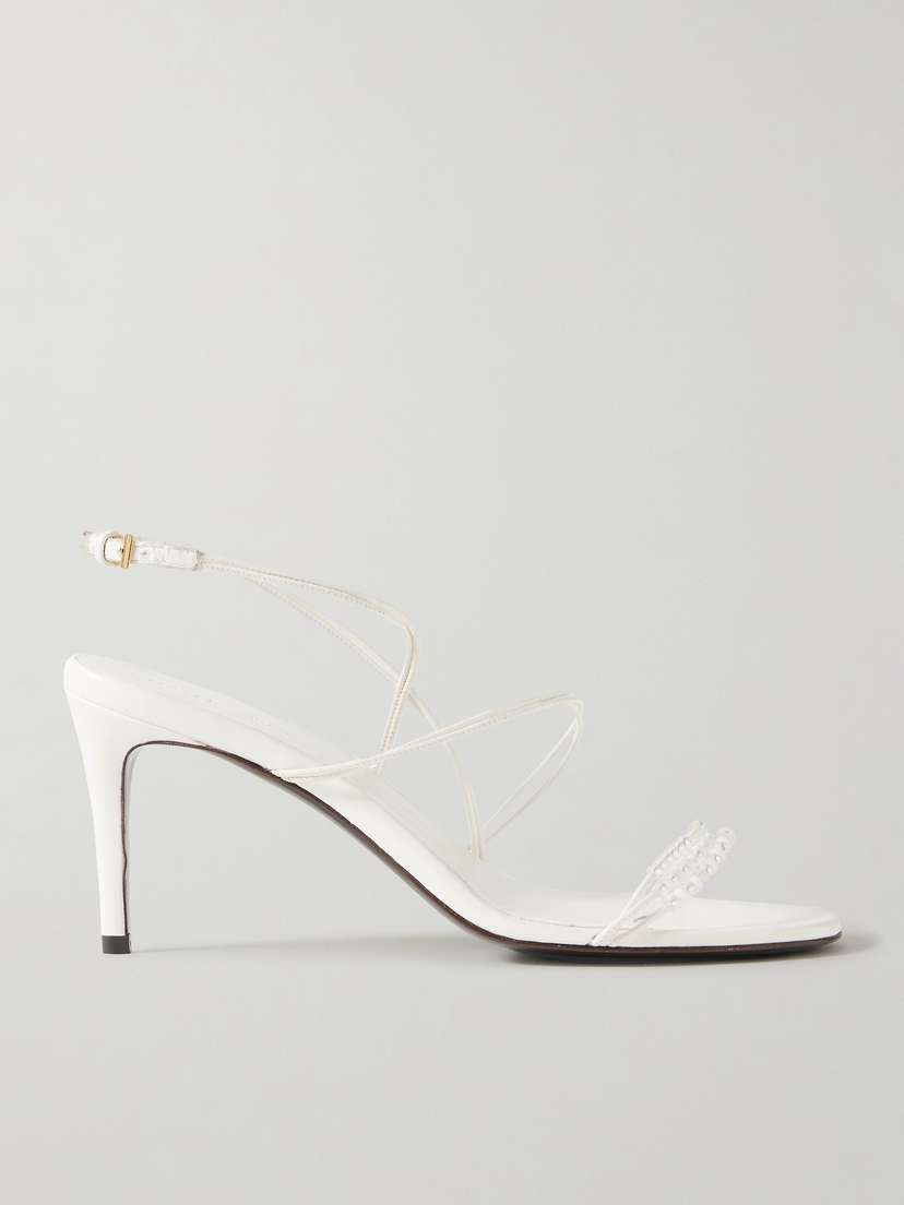 Khaite Loop Bead-embellished Leather Sandals