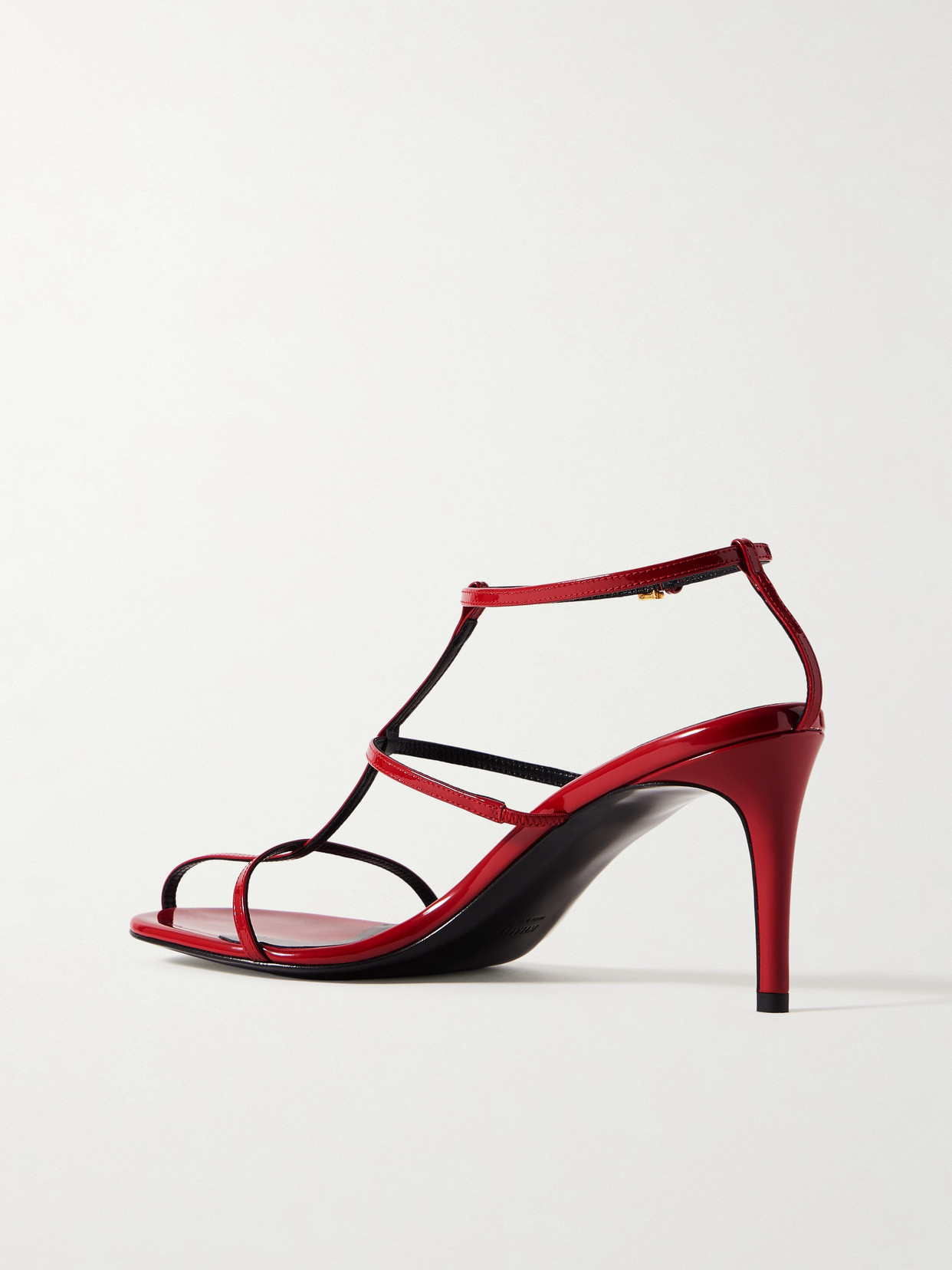 Khaite Leather T-strap Sandals In Red