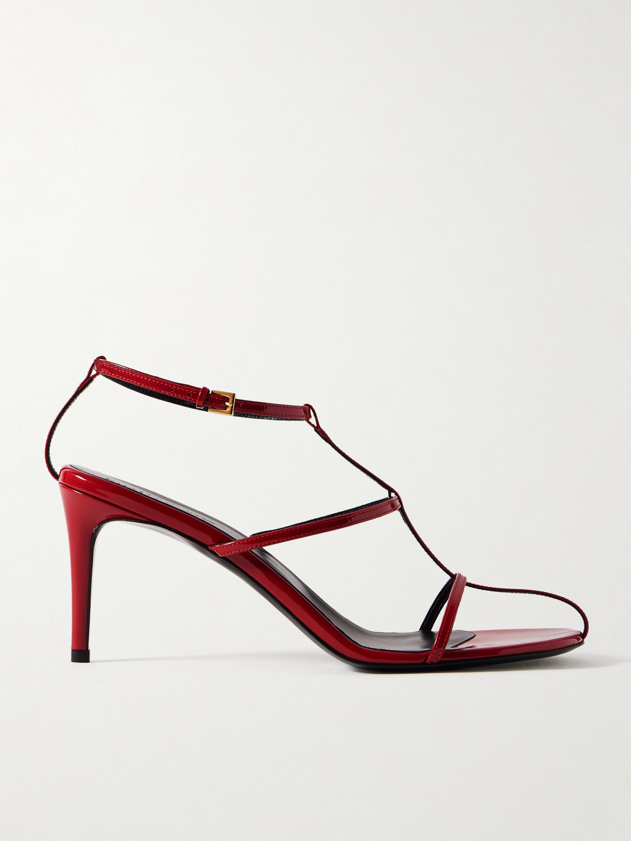 KHAITE - Cage Patent-leather Sandals - Red