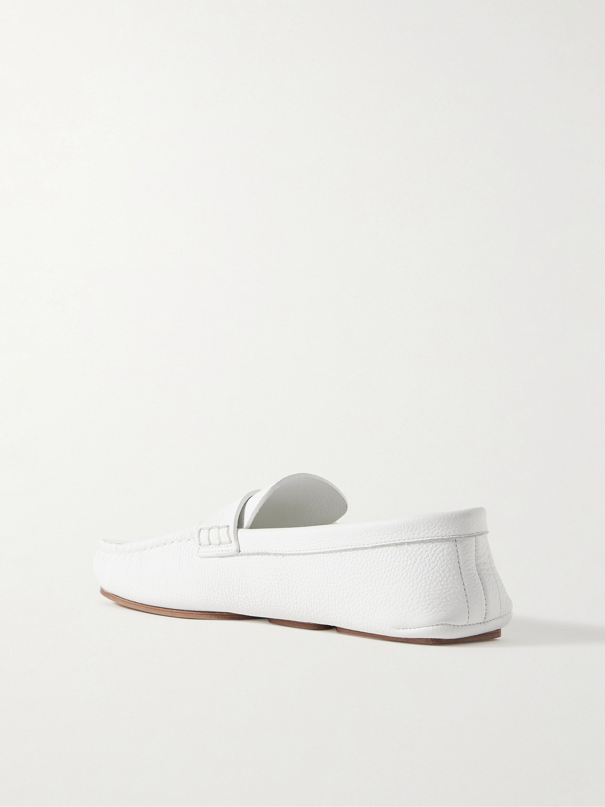 Khaite Billy Textured-leather Loafers In White