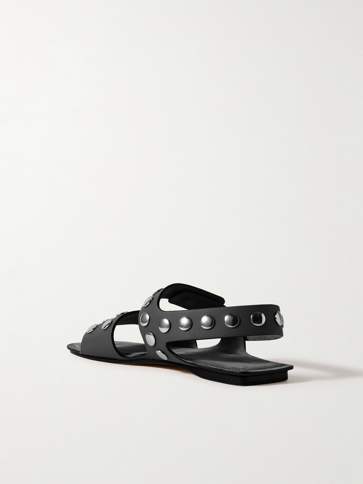 Khaite Boden Silver Studded Leather Sandals